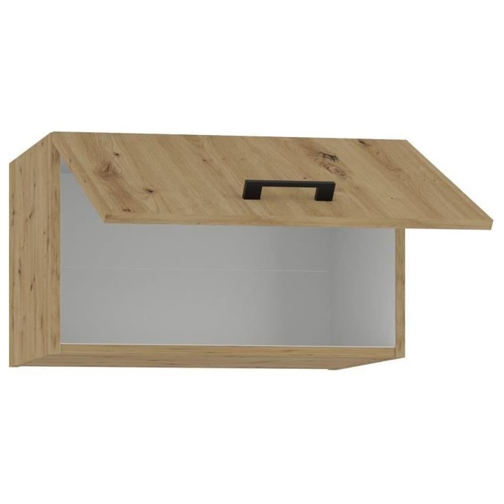 MODENA - Meuble haut hotte - 1 porte - 60 x 31 x 72 cm - Chene artisan / Noir mat MODENA - Meuble haut hotte - 1 porte - 60 x 31 x 72 cm - Chene artisan / Noir mat