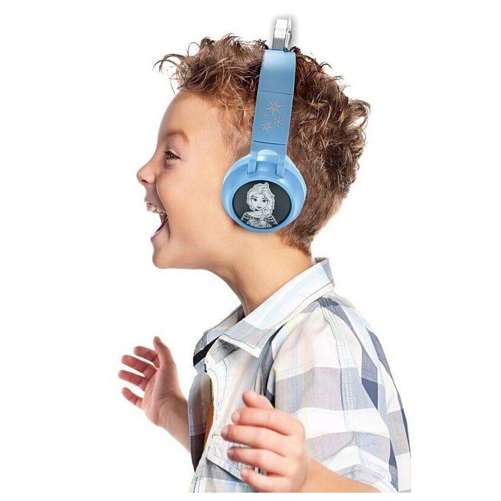 Casque lumineux pliable Bluetooth et filaire avec un design d'une tiare de l'univers de La Reine des Neiges Casque lumineux pliable Bluetooth et filaire avec un design d'une tiare de l'univers de La Reine des Neiges