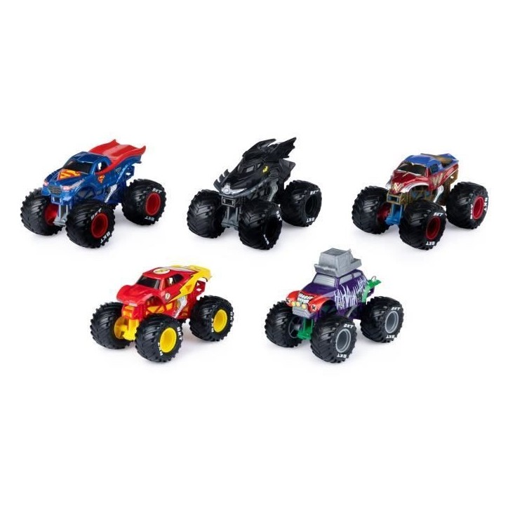 PACK DE 5 VEHICULES DIE-CAST 1:64 DC COMICS Monster Jam PACK DE 5 VEHICULES DIE-CAST 1:64 DC COMICS Monster Jam