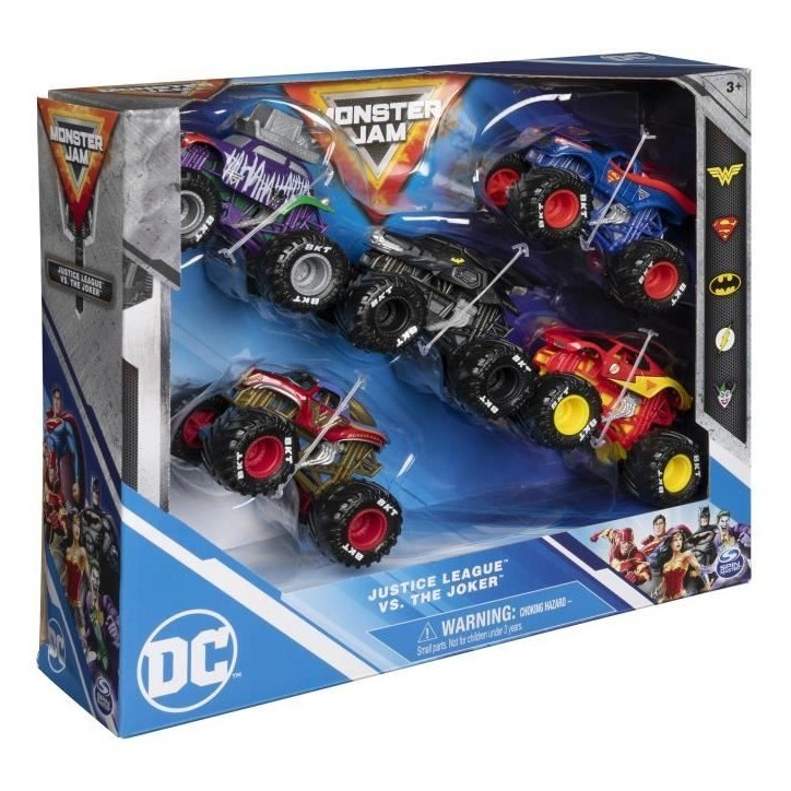 PACK DE 5 VEHICULES DIE-CAST 1:64 DC COMICS Monster Jam PACK DE 5 VEHICULES DIE-CAST 1:64 DC COMICS Monster Jam