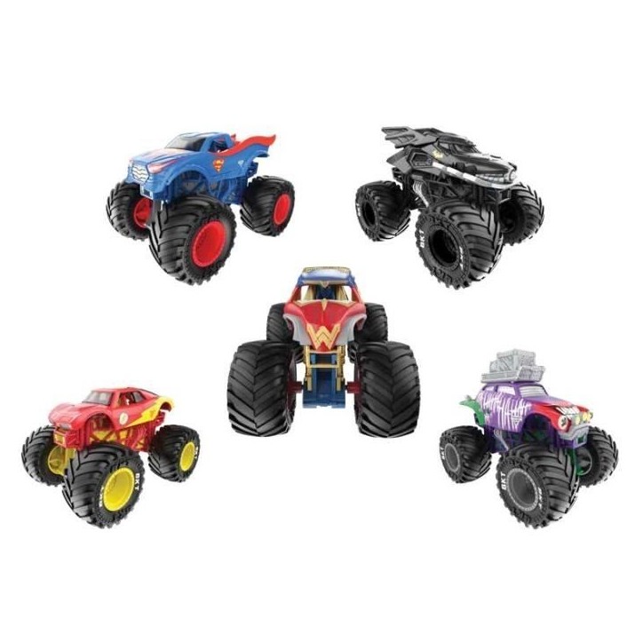 PACK DE 5 VEHICULES DIE-CAST 1:64 DC COMICS Monster Jam PACK DE 5 VEHICULES DIE-CAST 1:64 DC COMICS Monster Jam