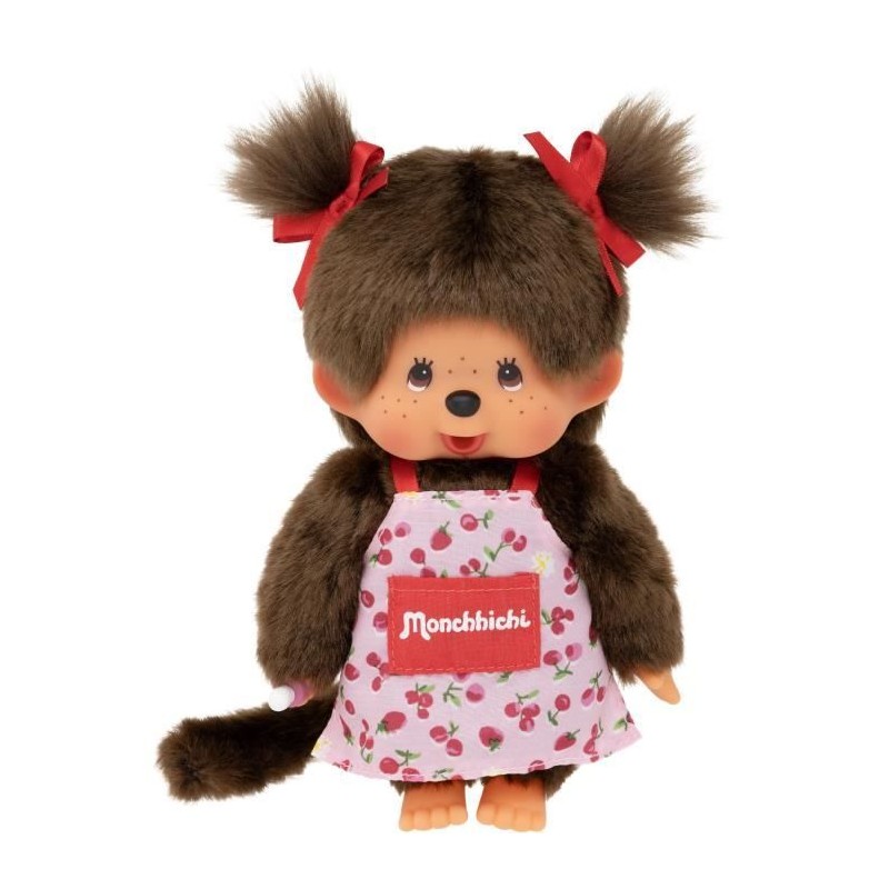 Peluche singe - BANDAI - Monchhichi Tablier a Fleurs - 20 cm