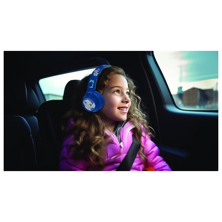 LEXIBOOK - Casque lumineux Bluetooth - Design 3D - Pliable et ajustable - Disney Stitch