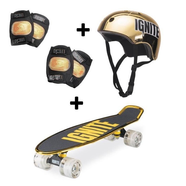 Set glisse urbaine - MONDO - IGNITE Combo Set Tyro - Skateboard et protections - Or Set glisse urbaine - MONDO - IGNITE Combo Set Tyro - Skateboard et protections - Or