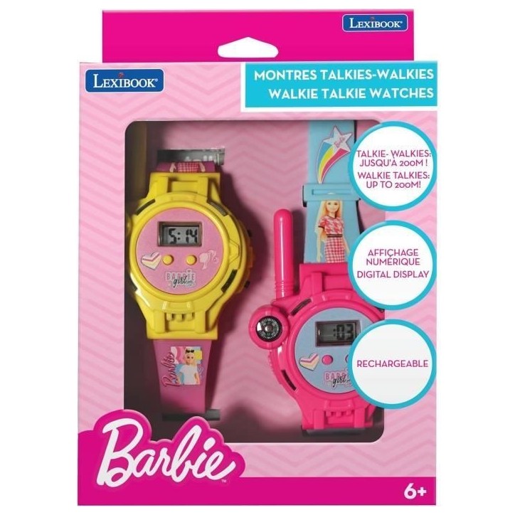 Montre digitale Barbie avec fonction talkie-walkie portée jusqu'a 200 m Montre digitale Barbie avec fonction talkie-walkie portée jusqu'a 200 m