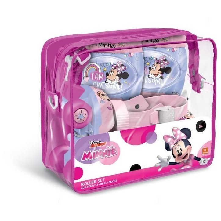 Patins a roulettes + protections - MONDO - Minnie - Protections ajustables - Poids max : 20 kg Patins a roulettes + protections - MONDO - Minnie - Protections ajustables - Poids max : 20 kg