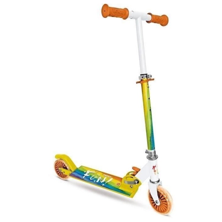 MONDO - Trottinette / Patinette 2 roues pliable - Rainbow - Arc-en-ciel