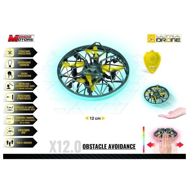Drone radiocommandé - Mondo Motors - Ultradrone X12 Obstacle Avoidance - Capteurs d'obstacles Drone radiocommandé - Mondo Motors - Ultradrone X12 Obstacle Avoidance - Capteurs d'obstacles