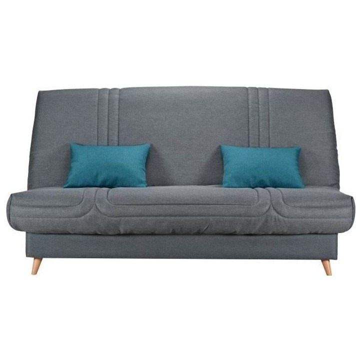 COMFORT BULTEX Clic clac 3 places - Tissu anthracite - Made in France - L 192 x P 95 x H 101 - MONA COMFORT BULTEX Clic clac 3 places - Tissu anthracite - Made in France - L 192 x P 95 x H 101 - MONA