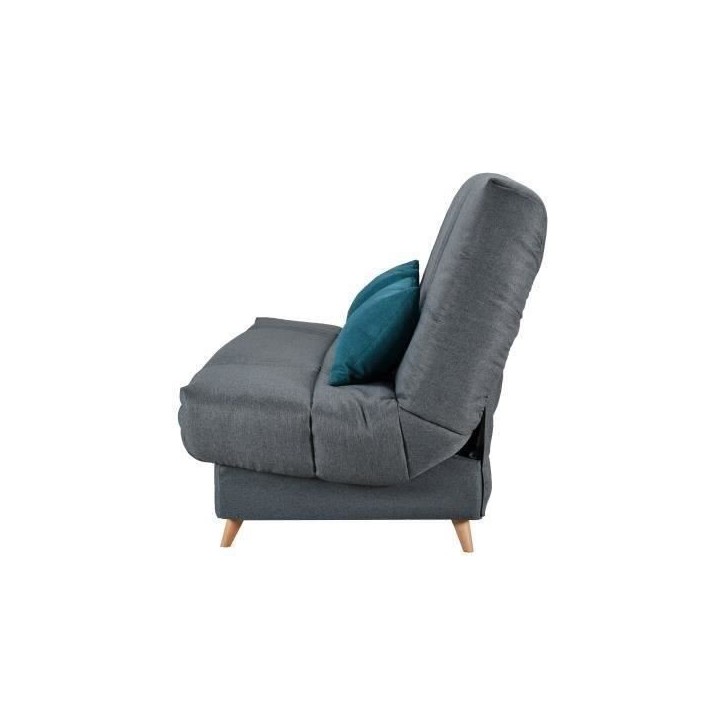 COMFORT BULTEX Clic clac 3 places - Tissu anthracite - Made in France - L 192 x P 95 x H 101 - MONA COMFORT BULTEX Clic clac 3 places - Tissu anthracite - Made in France - L 192 x P 95 x H 101 - MONA