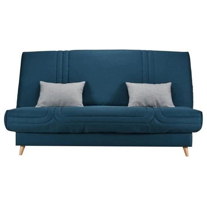 COMFORT BULTEX Clic clac 3 places - Tissu Bleu - Made in France - L 192 x P 95 x H 101 - MONA