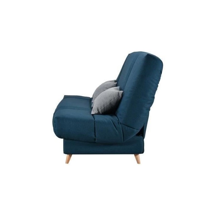 COMFORT BULTEX Clic clac 3 places - Tissu Bleu - Made in France - L 192 x P 95 x H 101 - MONA