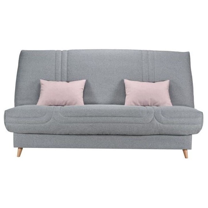 COMFORT BULTEX Clic clac 3 places - Tissu gris - Made in France - L 192 x P 95 x H 101 - MONA