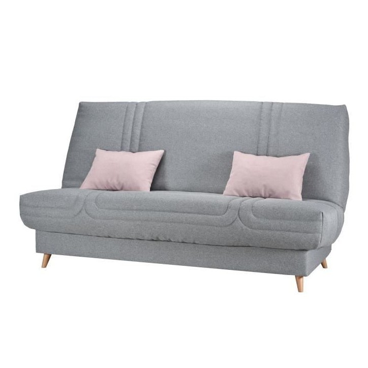 COMFORT BULTEX Clic clac 3 places - Tissu gris - Made in France - L 192 x P 95 x H 101 - MONA