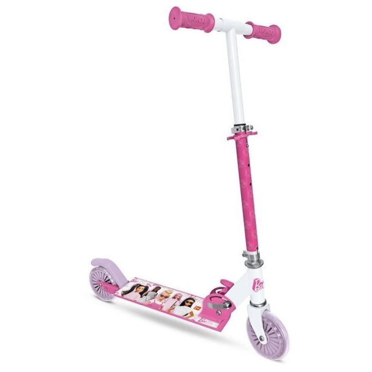 MONDO - Trottinette / Patinette 2 roues pliable - Barbie