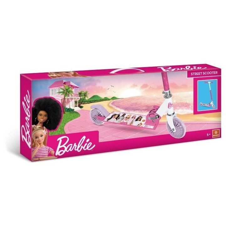 MONDO - Trottinette / Patinette 2 roues pliable - Barbie