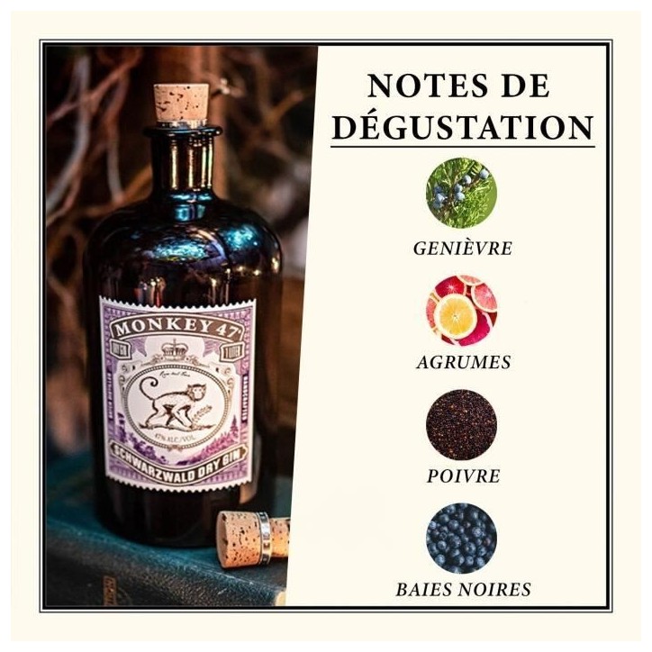 Monkey 47 - Schwarzwald Dry Gin - 47,0% Vol. - 50cl
