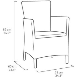 Fauteuil de jardin - Allibert by KETER - IOWA - En résine imitation r