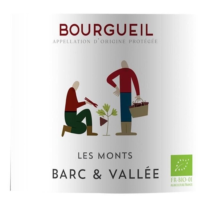 Les Monts Barc & Vallées Bourgueil - Vin rouge de Loire - Bio 2023