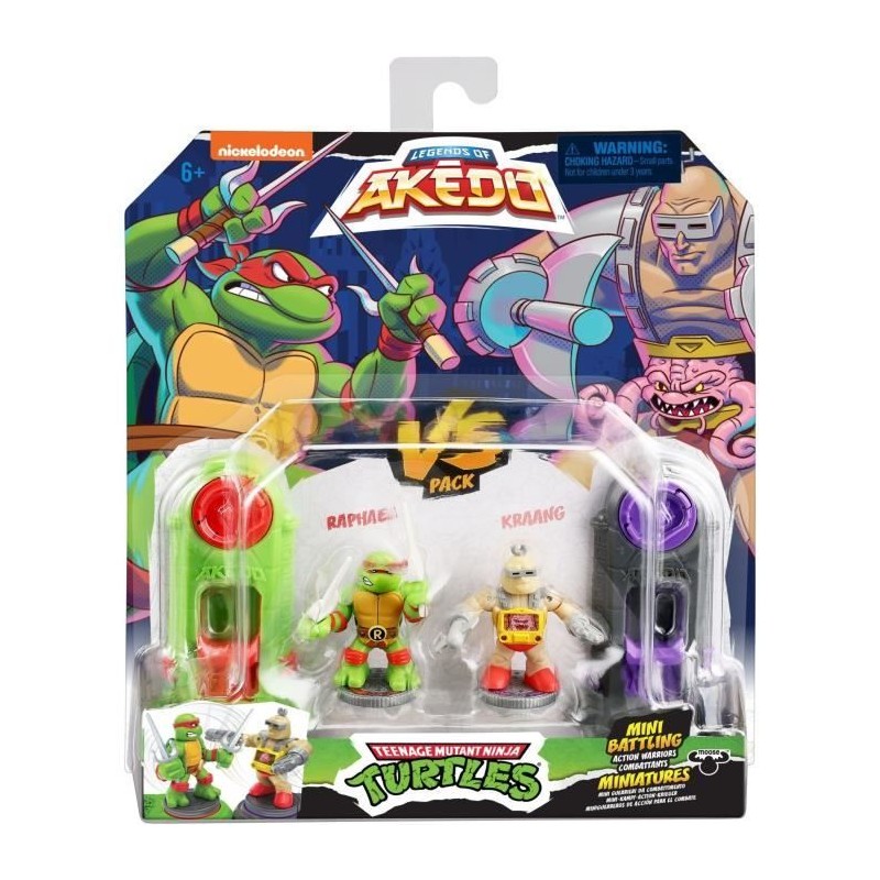 Figurines Tortues Ninja - Akedo - Raphael vs Rocksteady - Extérieur -