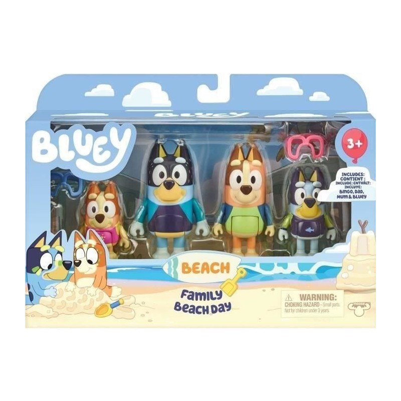 Bluey La famille a la Plage (4 figurines) - Univers miniature - MOOSE