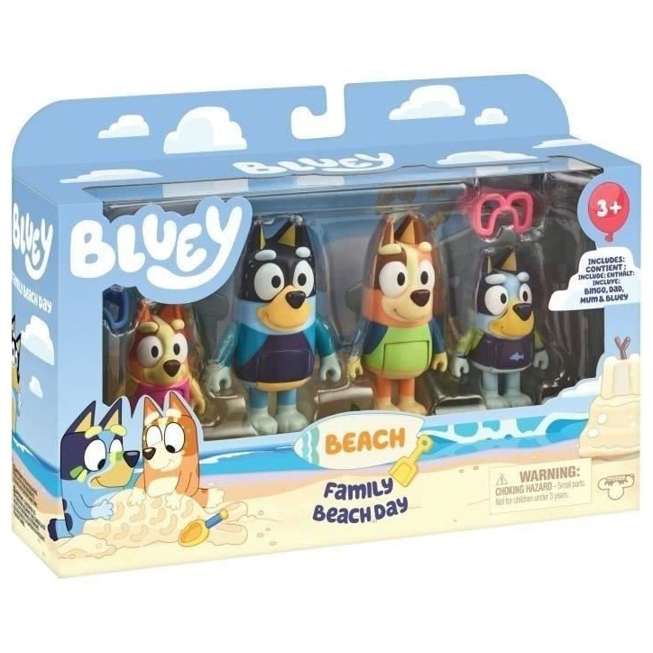 Bluey La famille a la Plage (4 figurines) - Univers miniature - MOOSE TOYS - Des 3 ans Bluey La famille a la Plage (4 figurines) - Univers miniature - MOOSE TOYS - Des 3 ans