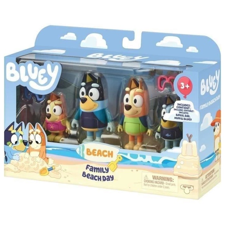 Bluey La famille a la Plage (4 figurines) - Univers miniature - MOOSE TOYS - Des 3 ans Bluey La famille a la Plage (4 figurines) - Univers miniature - MOOSE TOYS - Des 3 ans