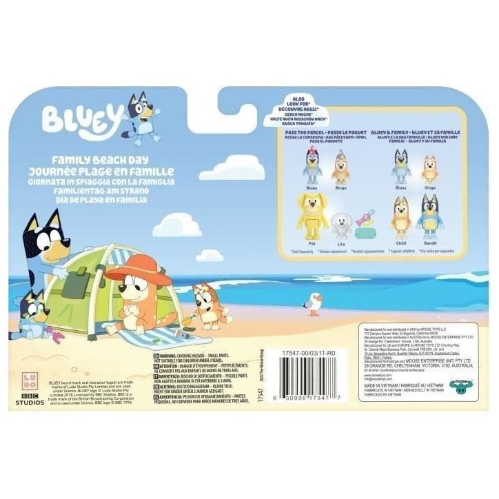 Bluey La famille a la Plage (4 figurines) - Univers miniature - MOOSE TOYS - Des 3 ans Bluey La famille a la Plage (4 figurines) - Univers miniature - MOOSE TOYS - Des 3 ans