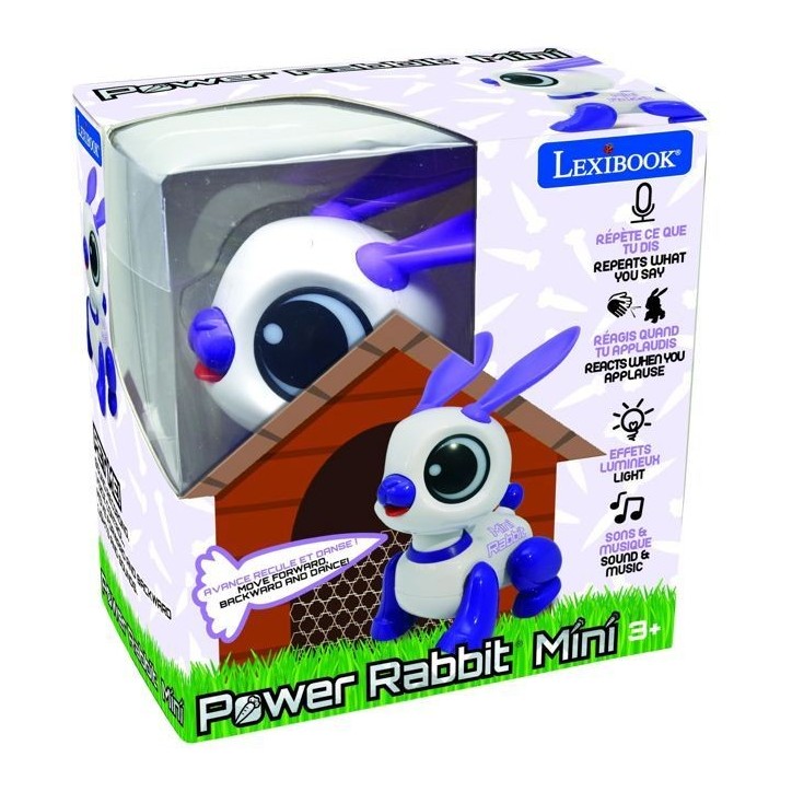 Power Rabbit Mini - Robot lapin avec effets lumineux et sonores, contrôle par claquement de main, répétition Power Rabbit Mini - Robot lapin avec effets lumineux et sonores, contrôle par claquement de main, répétition