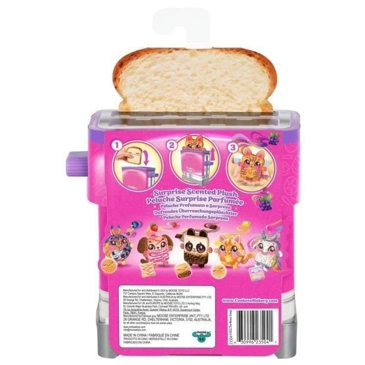 Toasty Treatz - MOOSE TOYS - COOKEEZ MAKERY - Peluche parfumée en forme de toast, grille-pain interactif, Modele peluche aléat Toasty Treatz - MOOSE TOYS - COOKEEZ MAKERY - Peluche parfumée en forme de toast, grille-pain interactif, Modele peluche aléat