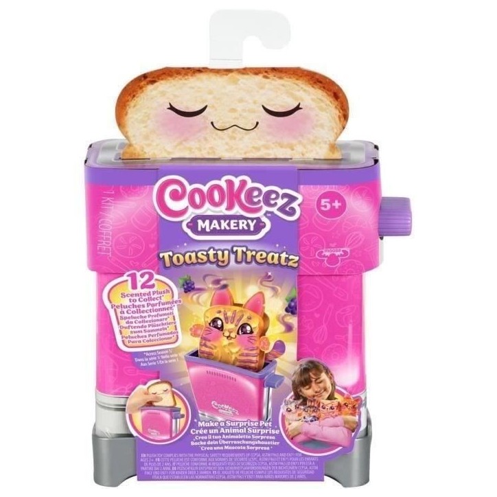 Toasty Treatz - MOOSE TOYS - COOKEEZ MAKERY - Peluche parfumée en forme de toast, grille-pain interactif, Modele peluche aléat Toasty Treatz - MOOSE TOYS - COOKEEZ MAKERY - Peluche parfumée en forme de toast, grille-pain interactif, Modele peluche aléat