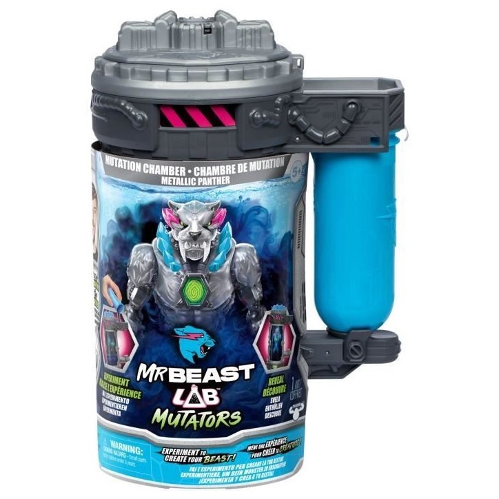 Figurine Mutators Panthere translucide chambre de mutation - MR Beast LAB - Réalise une expérience pour créér ta créature Figurine Mutators Panthere translucide chambre de mutation - MR Beast LAB - Réalise une expérience pour créér ta créature