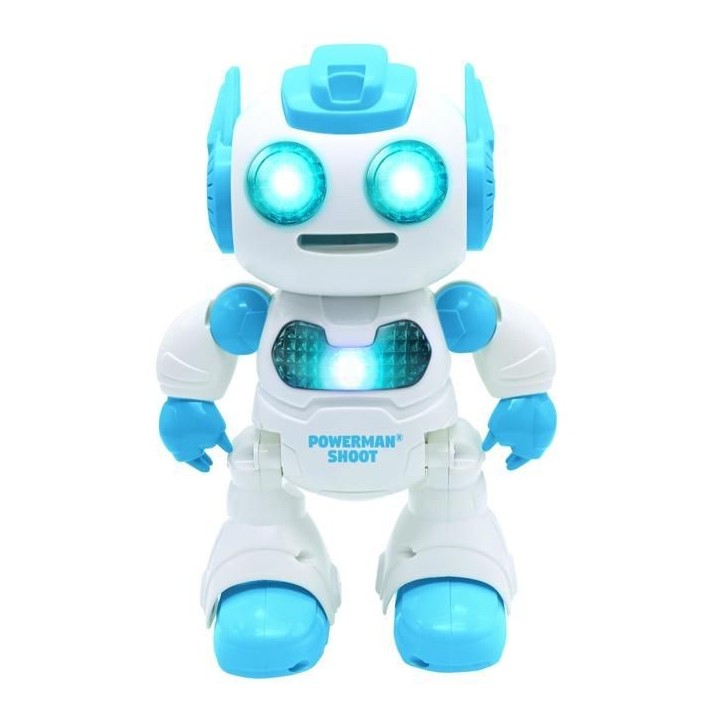Powerman Shoot Robot Programmable avec Dance, Musique, démo – Télécommande et disques en mousse inclus. Powerman Shoot Robot Programmable avec Dance, Musique, démo – Télécommande et disques en mousse inclus.