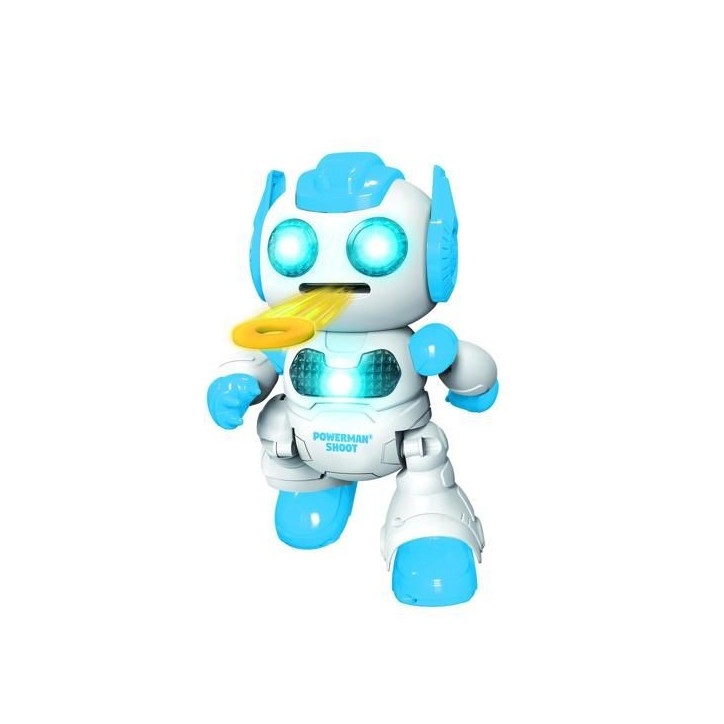 Powerman Shoot Robot Programmable avec Dance, Musique, démo – Télécommande et disques en mousse inclus. Powerman Shoot Robot Programmable avec Dance, Musique, démo – Télécommande et disques en mousse inclus.