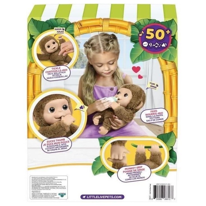 Mon Bébé Singe - MOOSE TOYS - LITTLE LIVE PETS - Singe interactif avec accessoires Mon Bébé Singe - MOOSE TOYS - LITTLE LIVE PETS - Singe interactif avec accessoires
