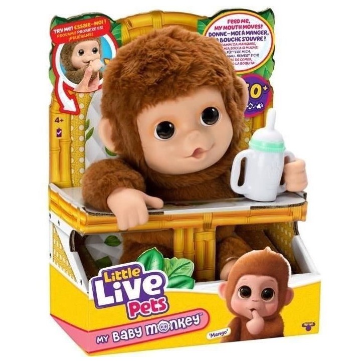 Mon Bébé Singe - MOOSE TOYS - LITTLE LIVE PETS - Singe interactif avec accessoires Mon Bébé Singe - MOOSE TOYS - LITTLE LIVE PETS - Singe interactif avec accessoires