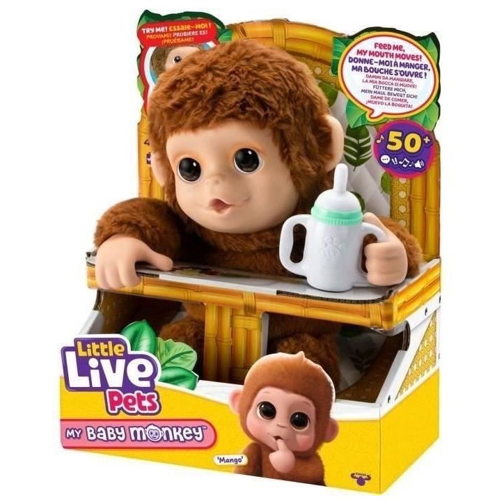 Mon Bébé Singe - MOOSE TOYS - LITTLE LIVE PETS - Singe interactif avec accessoires Mon Bébé Singe - MOOSE TOYS - LITTLE LIVE PETS - Singe interactif avec accessoires