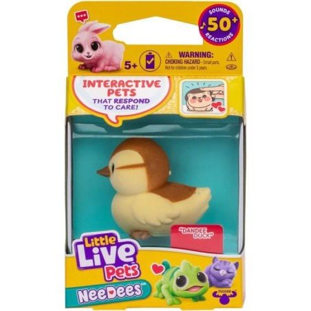 Lil' Needees - MOOSE TOYS - LITTLE LIVE PETS - Animaux interactifs de poche, avec sons et réactions - Modele de peluche aléato