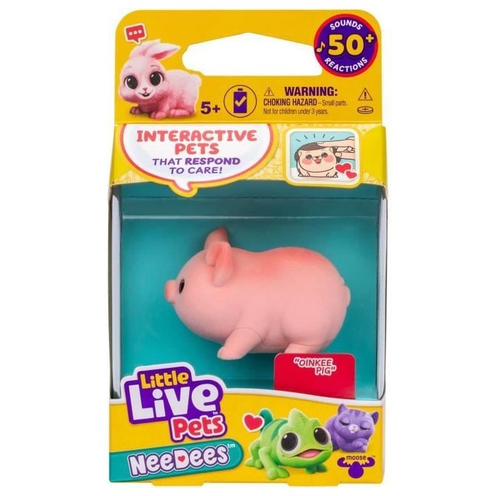 Lil' Needees - MOOSE TOYS - LITTLE LIVE PETS - Animaux interactifs de poche, avec sons et réactions - Modele de peluche aléato Lil' Needees - MOOSE TOYS - LITTLE LIVE PETS - Animaux interactifs de poche, avec sons et réactions - Modele de peluche aléato