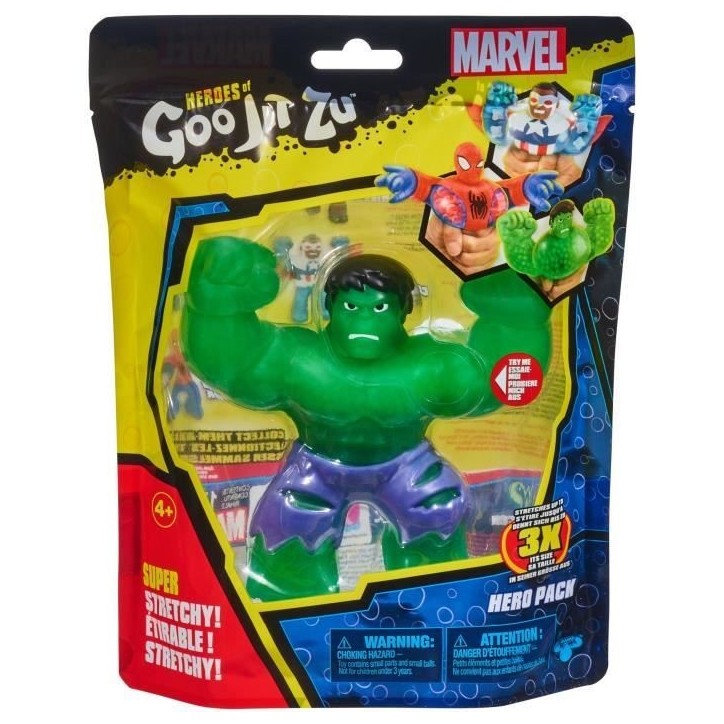 Figurine Hulk S3 - MOOSE TOYS - 11 cm - Goo Jit Zu Marvel - Vert et bleu