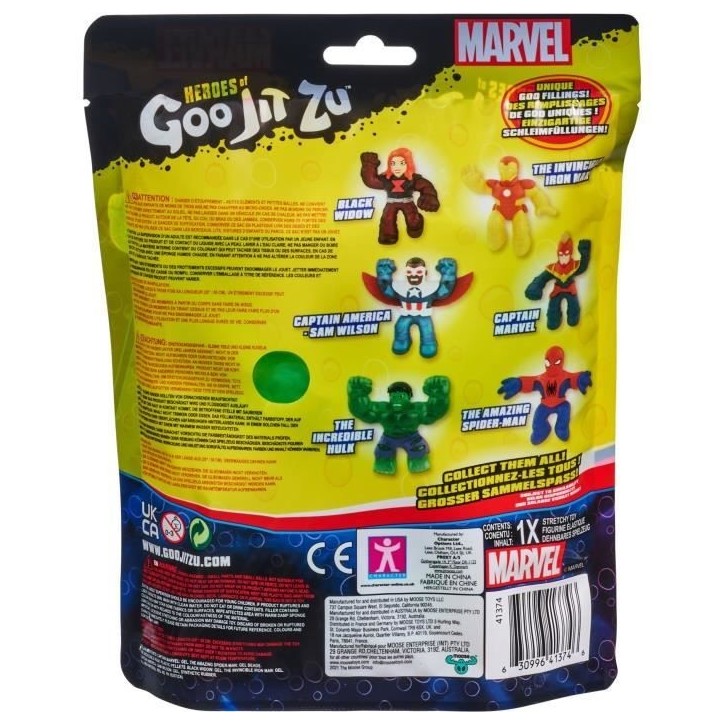 Figurine Hulk S3 - MOOSE TOYS - 11 cm - Goo Jit Zu Marvel - Vert et bleu