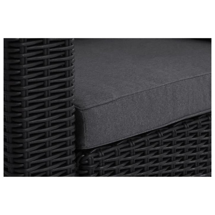 Salon de jardin - en résine imitation rotin tressé - Allibert by KETER - 5 personnes - Moorea - Gris graphite