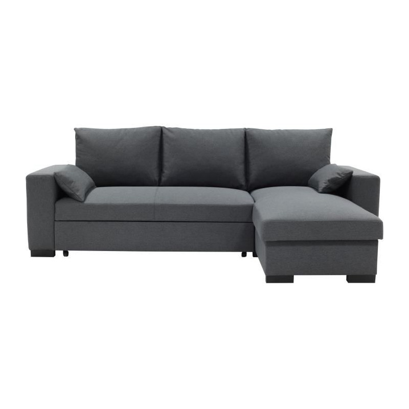 Canapé d'angle convertible - MORGAN - 3 places - Anthracite avec coff Canapé d'angle convertible - MORGAN - 3 places - Anthracite avec coff