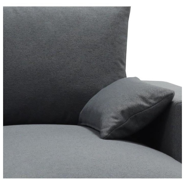 Canapé d'angle convertible - MORGAN - 3 places - Anthracite avec coffre et coussins déco - 236x143x85cm Canapé d'angle convertible - MORGAN - 3 places - Anthracite avec coffre et coussins déco - 236x143x85cm