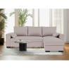 Canapé d'angle convertible - MORGAN - 3 places - Beige avec coffre et