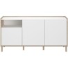 Buffet MORPHOS - L 150 x P 40 x H 74,5 cm - Décor blanc / Chene - 3 p