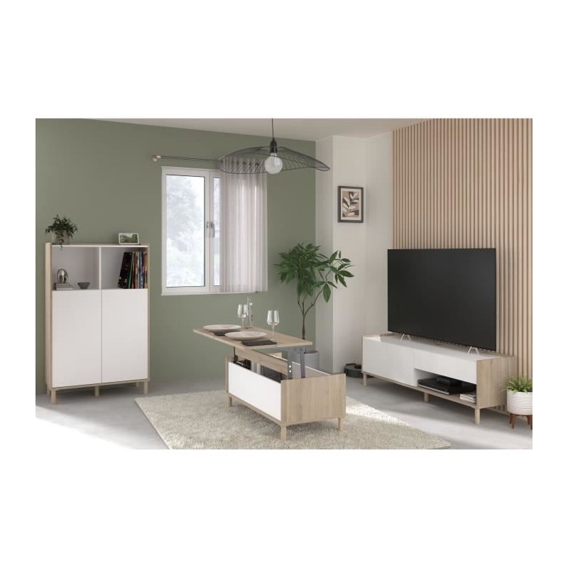 Ensemble meuble de salon - Meuble TV, table basse relevable, bahut hau Ensemble meuble de salon - Meuble TV, table basse relevable, bahut hau