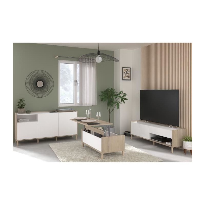Ensemble meuble de salon - Meuble TV, table basse, buffet bas - MORPHO Ensemble meuble de salon - Meuble TV, table basse, buffet bas - MORPHO