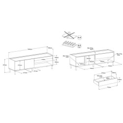 Ensemble meuble de salon - Meuble TV, table basse, buffet bas - MORPHO