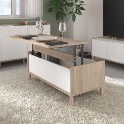 Table basse relevable MORPHOS - L 100 x P 50 x H 43,6 cm - Rectangulai